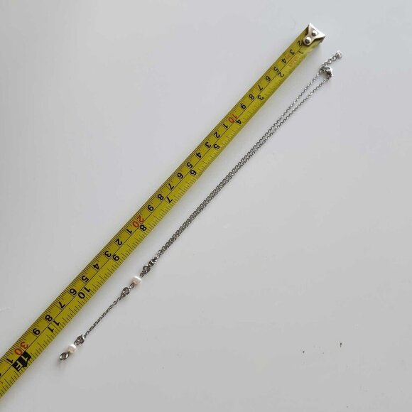 Pearl and silver rosary necklace with a small silver chain ✦ Modern Medieval ✦ - Picture 4 of 8